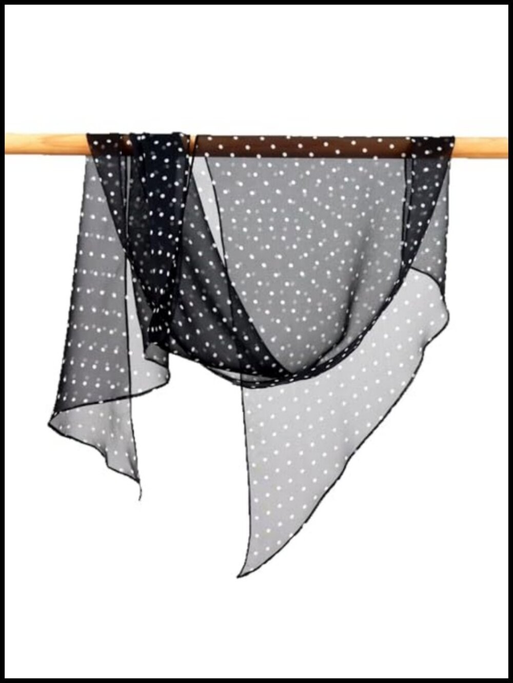 100% Mulberry Silk Scarf Long Large Lightweight Polka Dot Print Neckerchief